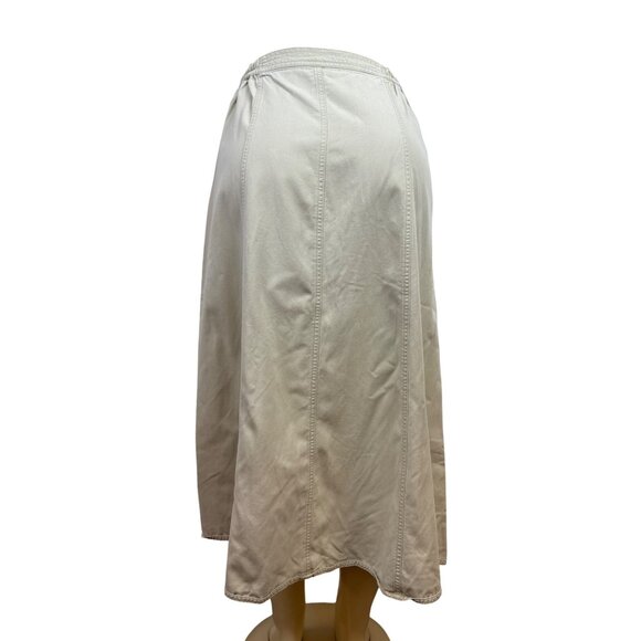 Talbots Womens Beige Button-Front A-Line Skirt Size 6 - Picture 3 of 8